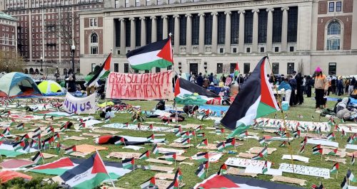 Columbia_reinstated_Gaza_Solidarity_Encampment_Palestinian_flags 2